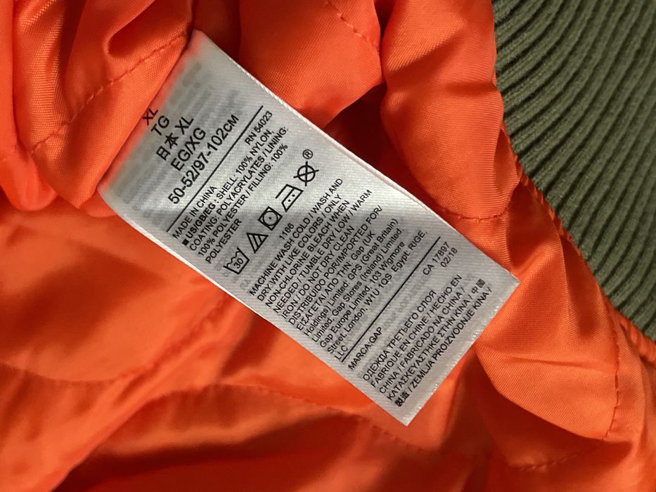 Gap Vintage Green Bomber Jacket XL