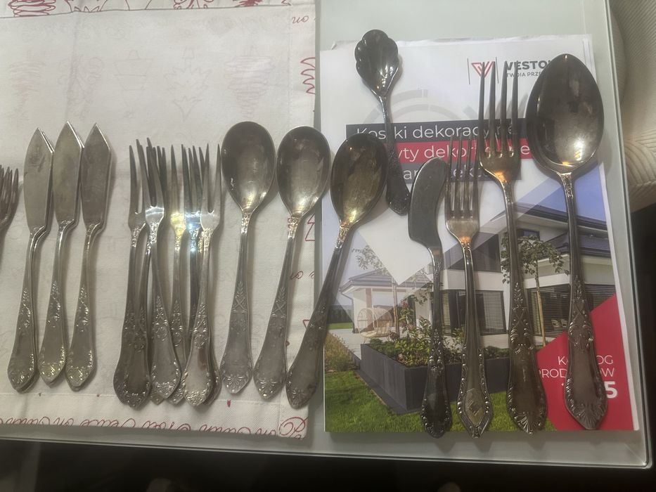 Hefra Zestaw sztućców posrebrzanych romańskich
