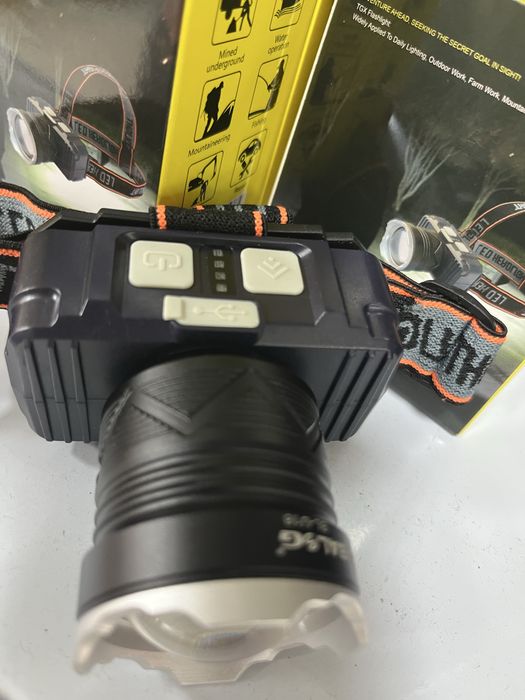 Lanterna de cabeça zoom com sensor ligar e desligar