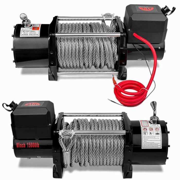 Лебідка 15000 Lbs (6800кг 12V) електрична лебідка на евакуатор, лафет