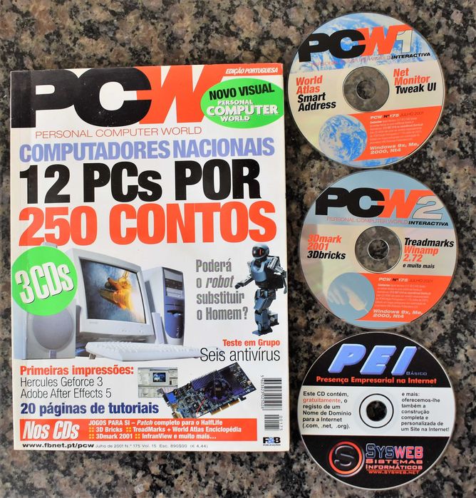PCW Magazine (Personal Computer World) Issue No. 175 + 3 CD-ROMs (2001)64551535361155120