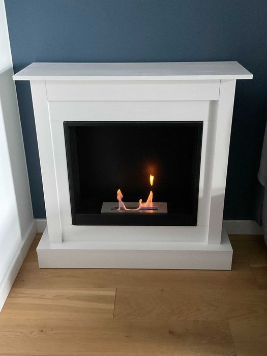 Biokominek wolnostojący biały, kominek