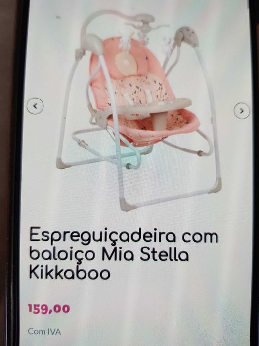 Espriguiçadeira com baloiço Mia Stella Kikkaboo,como novo!