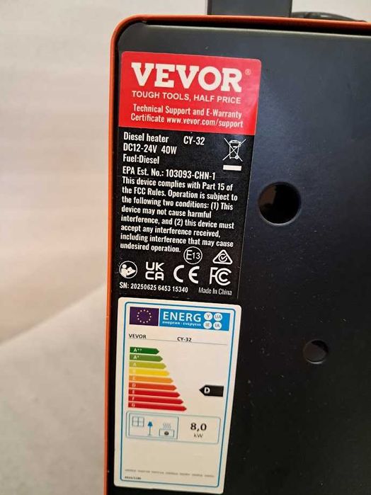 Nagrzewnica postojowa 12 V 8 KW VEVOR diesel 8-36 stopni C