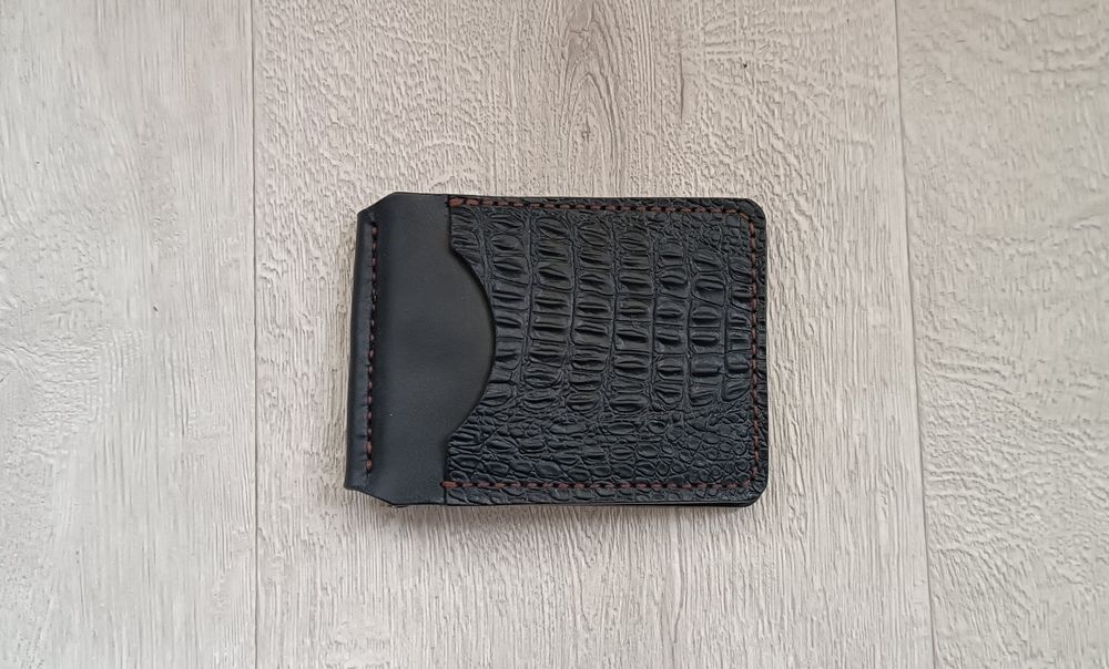 Шкіряний затискач для грошей