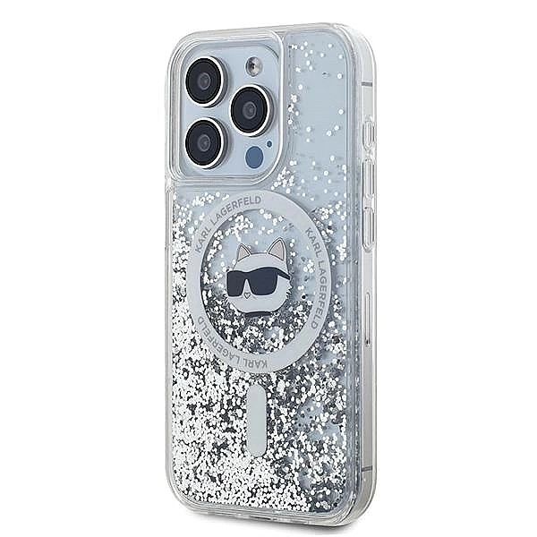 Etui Karl Lagerfeld Liquid Glitter Choupette Head MagSafe na iPhone 15