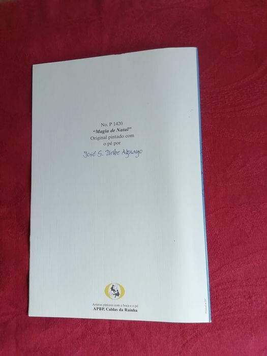 Postal de Natal, pintado com o pé