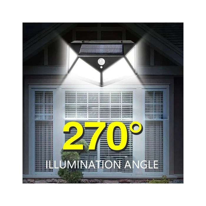 Lâmpada Solar Triangular 100LED