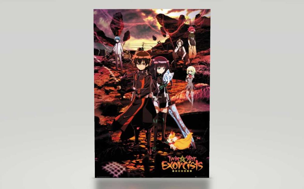 Twin Star Exorcists Plakat filmowy Anime 61x91,5cm | Nowy Na ścianę Manga Sousei No Onmyouji Japońska popkultura
