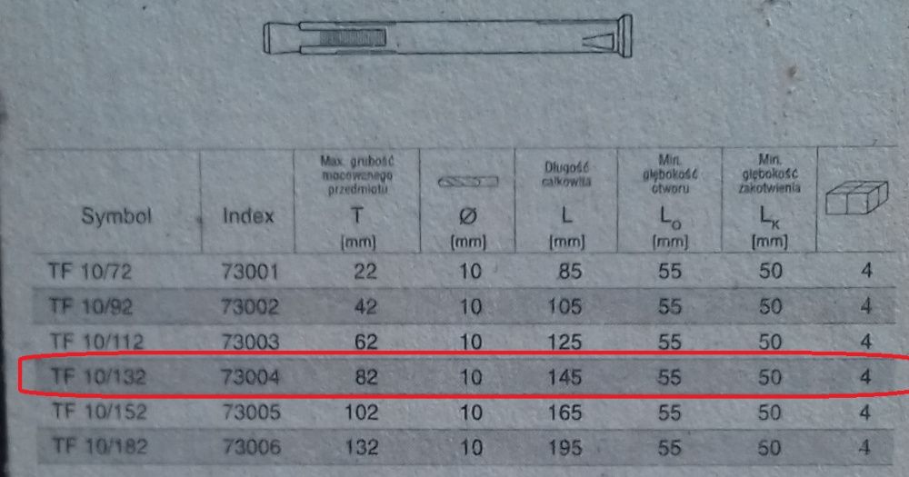 Kotwa ramowa do mocowania ościeżnic