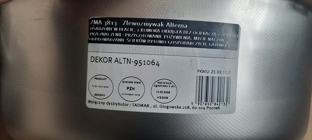 Nowy zlewozmywak 1- komorowy