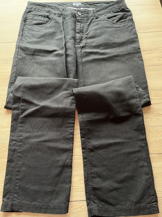 Spodnie z lnu czarne carry 34/36