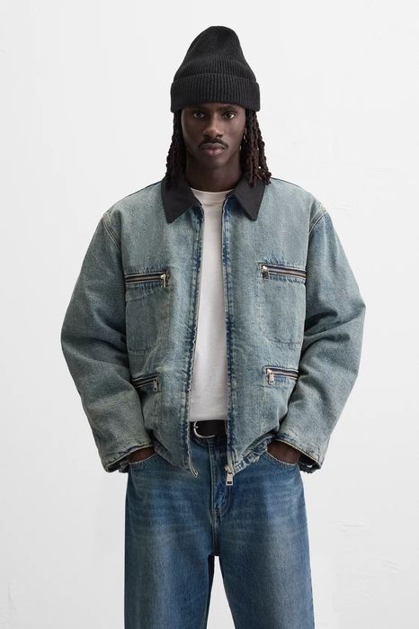 НОВА Zara Чоловіча джинсова курточка зара XL мужская джинсовая куртка