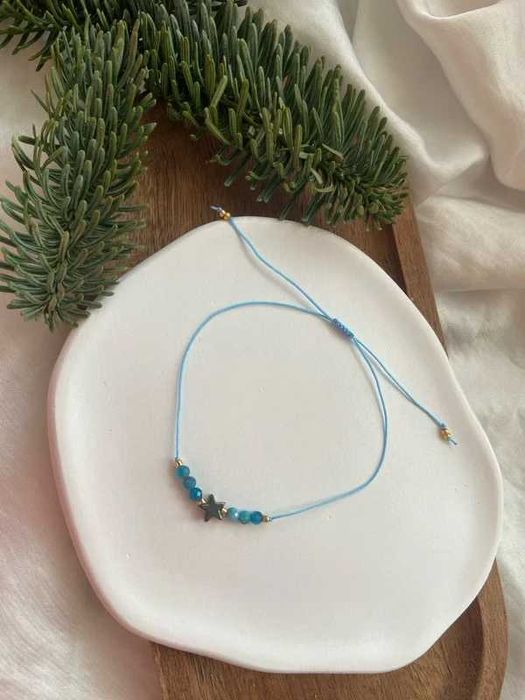 Bransoletka na szczęście apatyt gwiazdka gwiazda hematyt