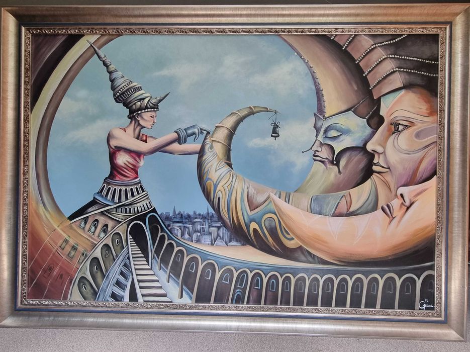Obraz z współczesną kompozycją surrealistyczną