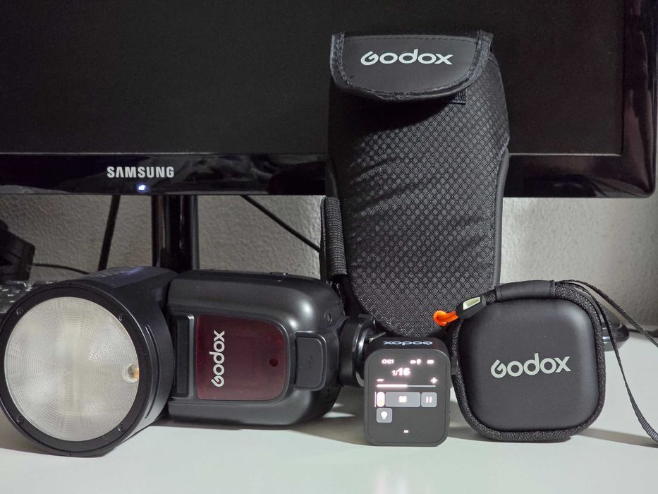 Flash Godox V1 pro para Canon+Disparador remoto Godox X3