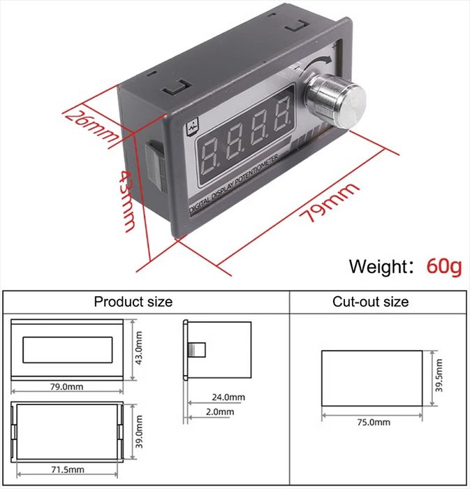 потенциометр 10k, змінний резистор, резистор цифровой