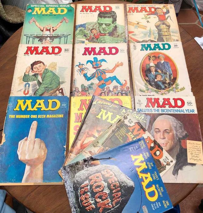 Lote de doze revistas MAD antigas