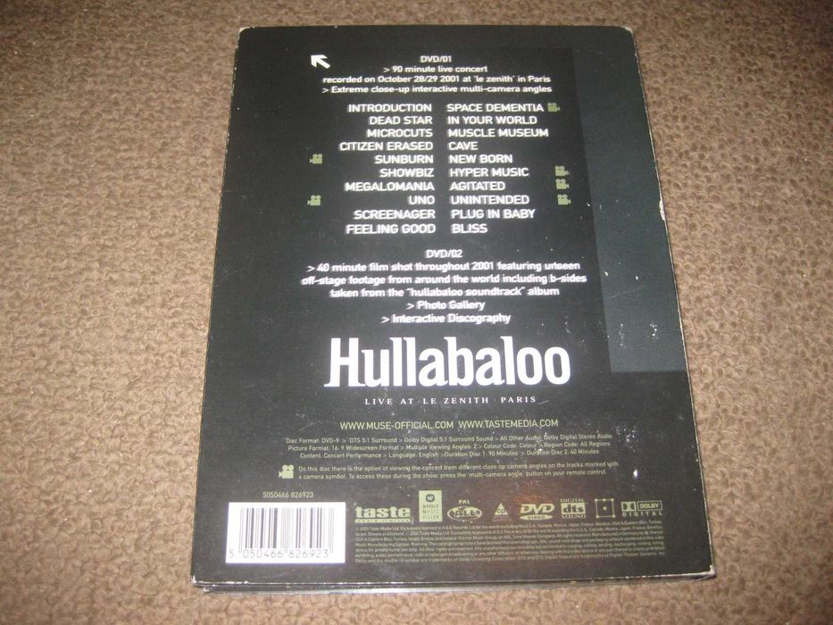 DVD Musical Muse "Hullaballo: Live At Le The Zenith Paris" Digipack!
