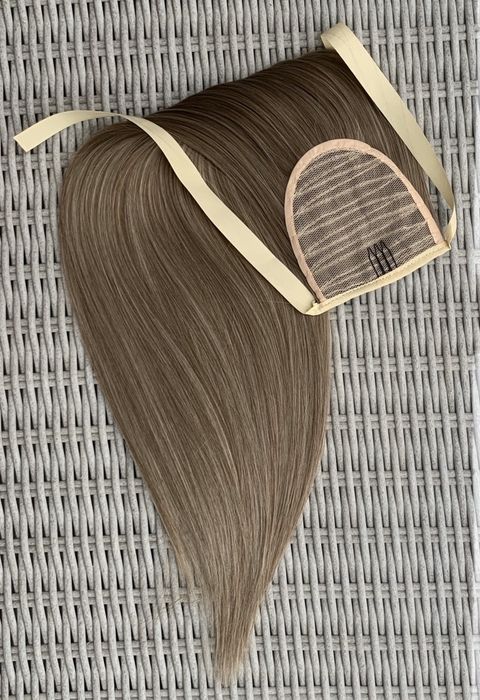 Premium Ultra włosy doczepiane, szatyn, kucyk, treska 16.