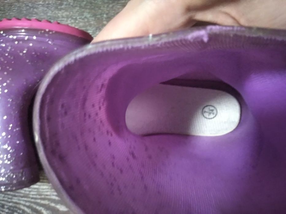 Чоботи гумові для дівчаток яскраві фіолетові 16 см