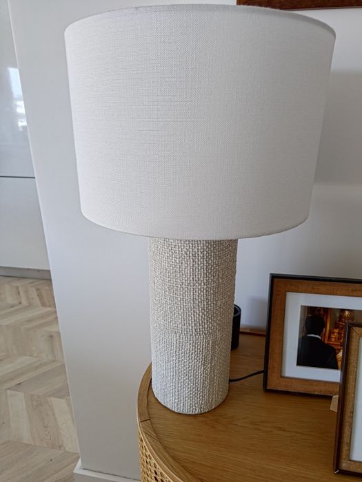 Candeeiro cerâmica bege