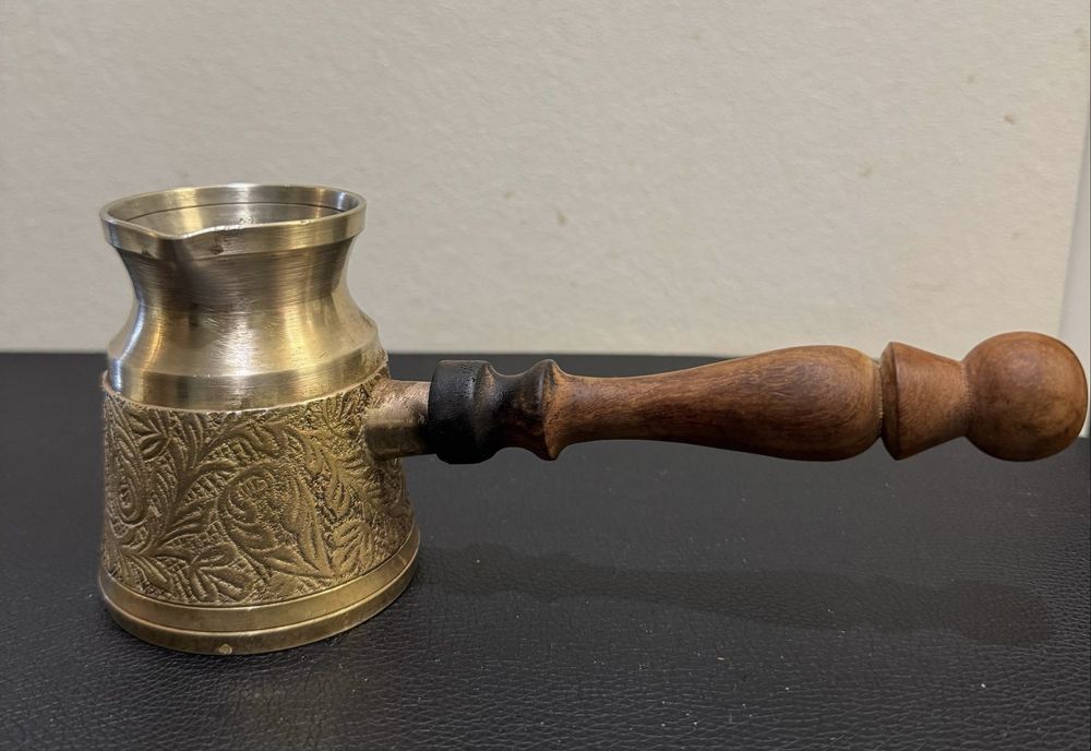 Латунна турка (джезва) Туреччина з дерев’яною ручкою