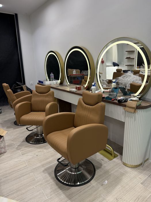 Bancadas cadeiras cabeleireiro barbeiro