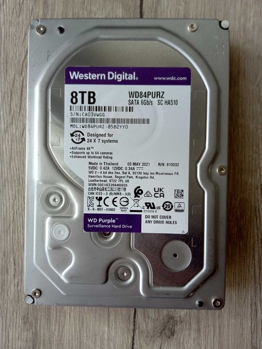 Dysk HDD 8TB Western Digital WD84PURZ – 100% sprawny, SMART