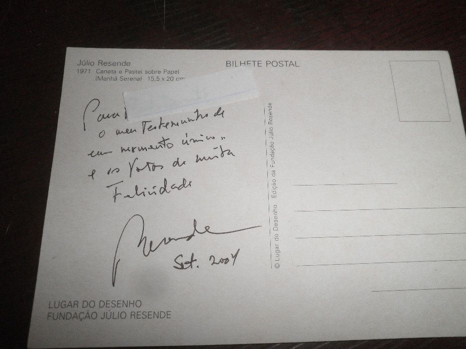 Júlio Resende-pintor-autógrafo em postal