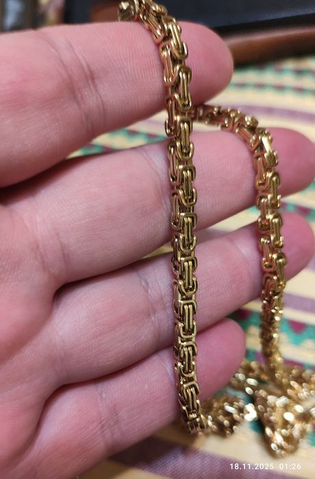 Чоловічий ланцюжок з нержавіючої сталі медзолото