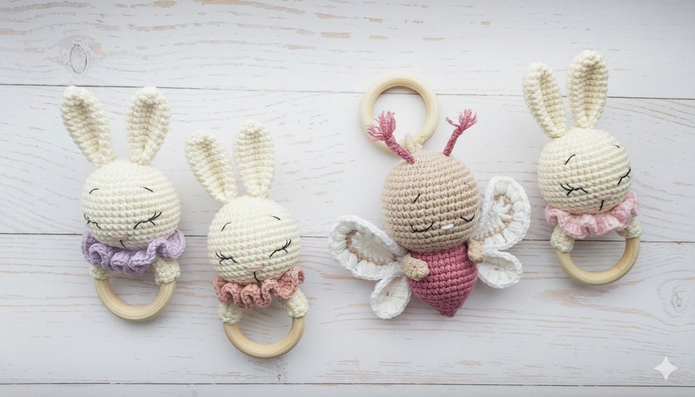 Зайка набір комплект амігурумі ручна работа подарунок для немовлят бр