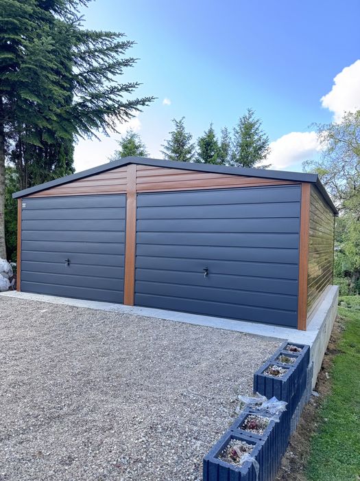 Garaż blaszany drewnopodobny 6x6 6x5 7x6 8x6 9x6