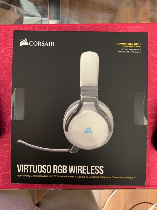 Headset Gaming Corsair Virtuoso RGB Wireless 7.1 - Branco