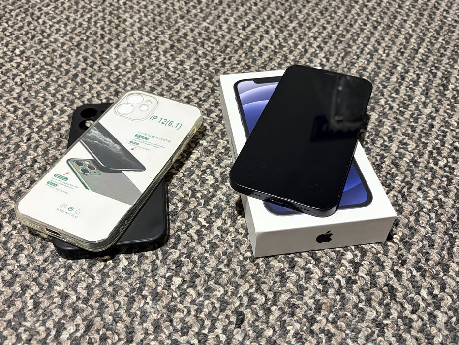 Apple iPhone 12 64GB 87% kondycji, w pelni sprawny, pudelko, nowy kabel, dwa case