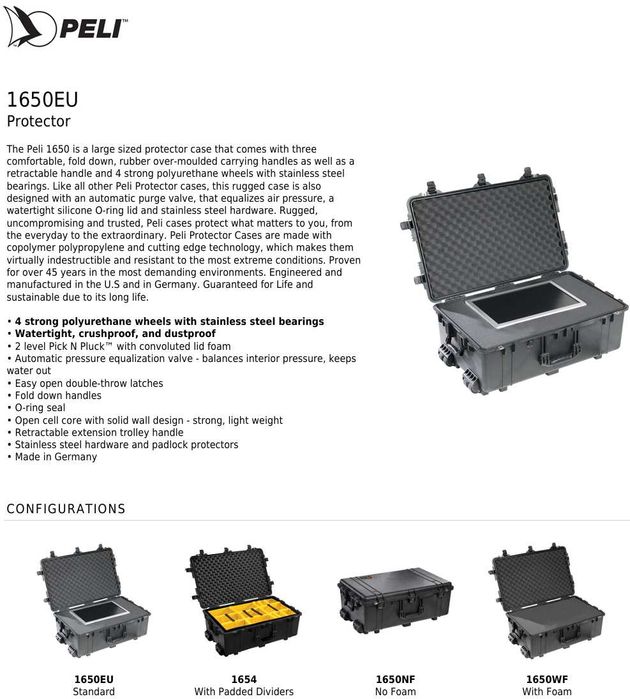 Mala Peli Case 1650EU