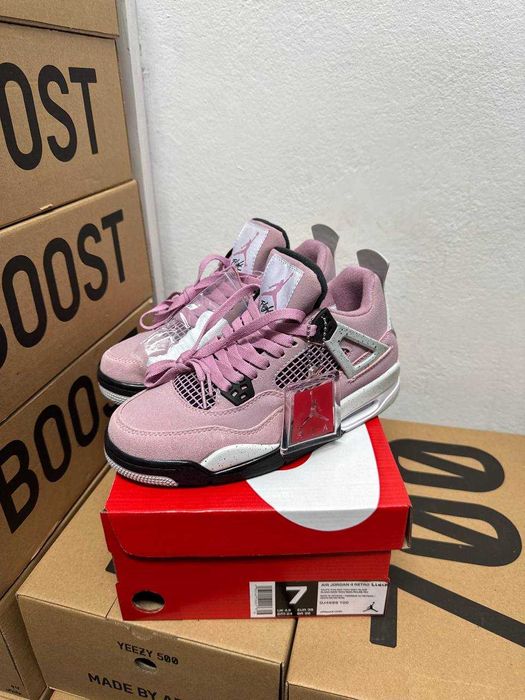 Кроссовки Nike Jordan 4 pink / Джордан розовые высокие 37 38 39 40