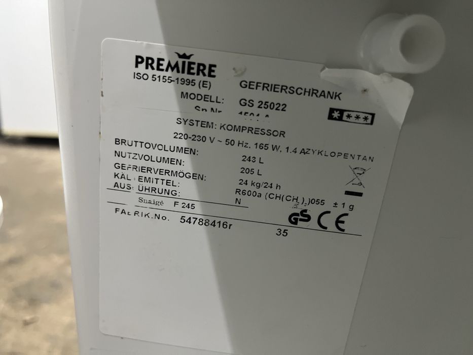 Zamrażarka Premiere 145cm |12msc |BD stan |Dowóz