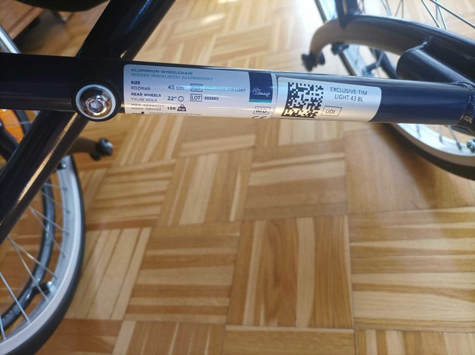 Wózek inwalidzki aluminiowy - Timago EXCLUSIVE-TIM LIGHT