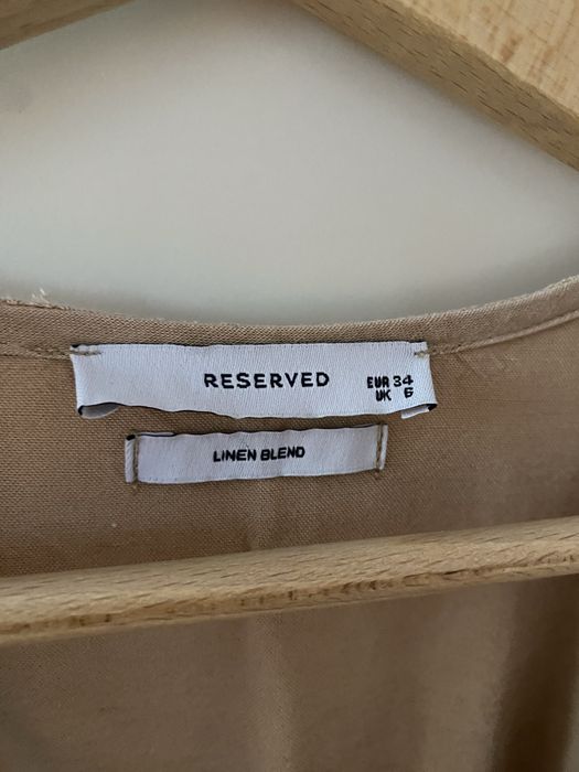 Sukienka midi wiązana w pasie len wiskoza