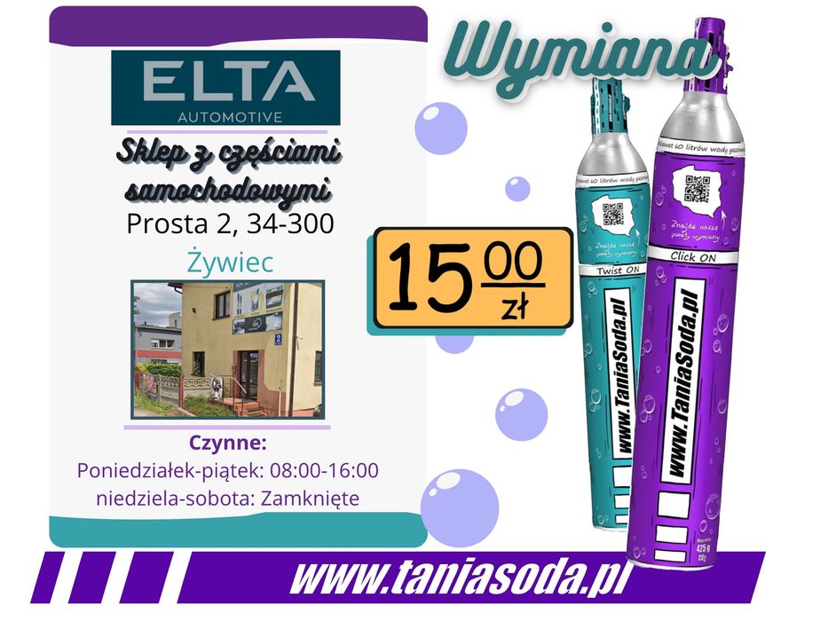 Gaz Soda CO2 425g do saturatorów Stream quick on twist on connect