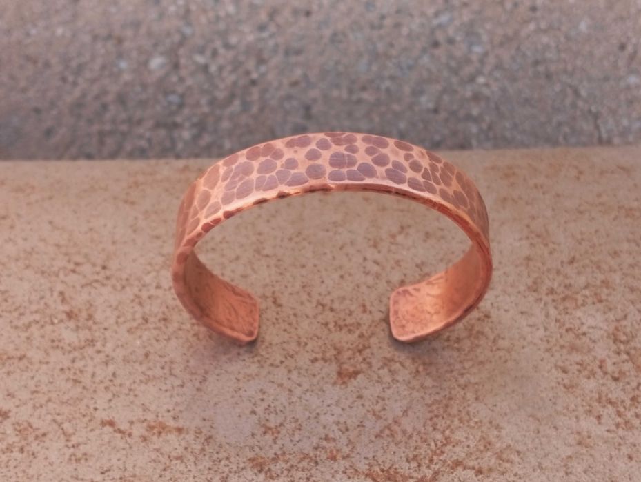 Pulseira de cobre verdadeiro, pesada 15X3mm. Pulseira terapeutica artesanal.