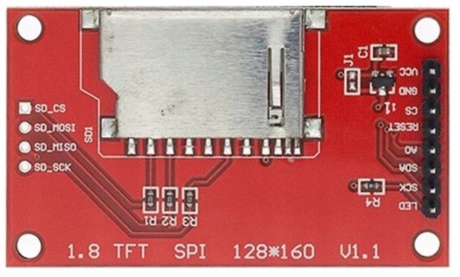 Wyświetlacz TFT LCD do Arduino 1,8" SPI ST7735