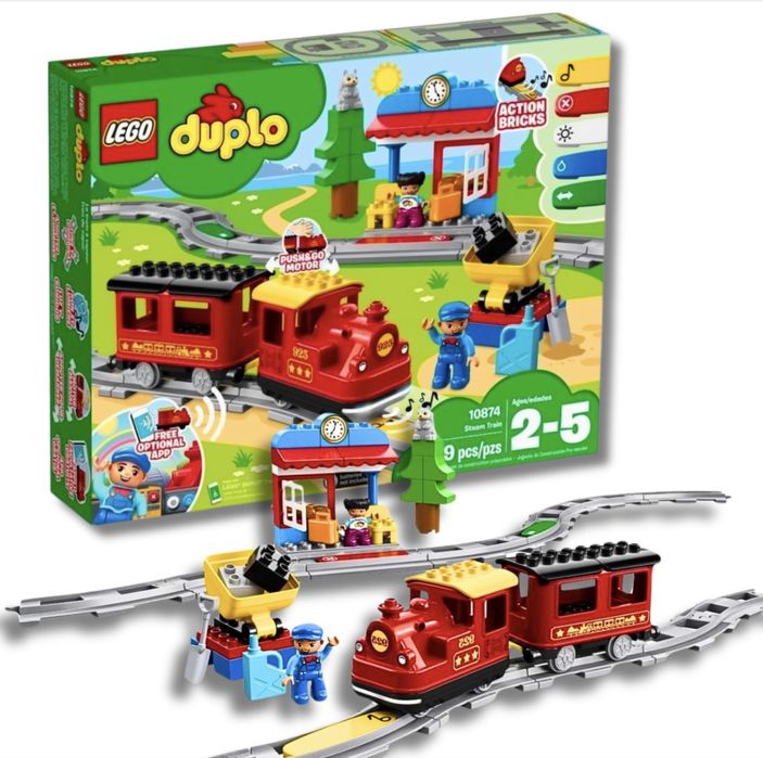 Lego duplo pociag parowy + wiadukt
