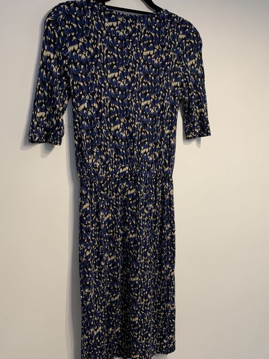 Suknia H&M 34 granatowa 3/4 rękaw