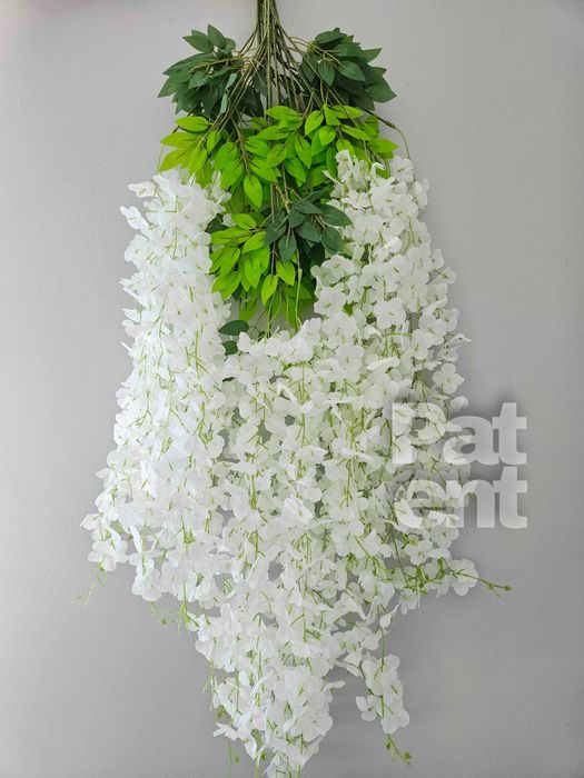 Wisteria biała jasna glicynia sztuczna girlanda dekoracja 12 sztuk