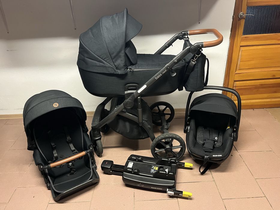 Wózek ROAN BASS NEXT 2w1 / 3w1 / 4w1 Isofix Ciemny Kolor