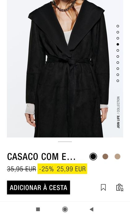 Casaco Efeito Suede
