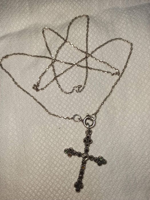 Colar em prata "Cruz com marcassites da Coleção joias de Marcassit