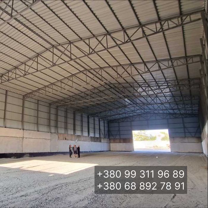 Строим ангары склады под ключ 10х18, 12х30, 15х40, 18х60, от 2000 грн